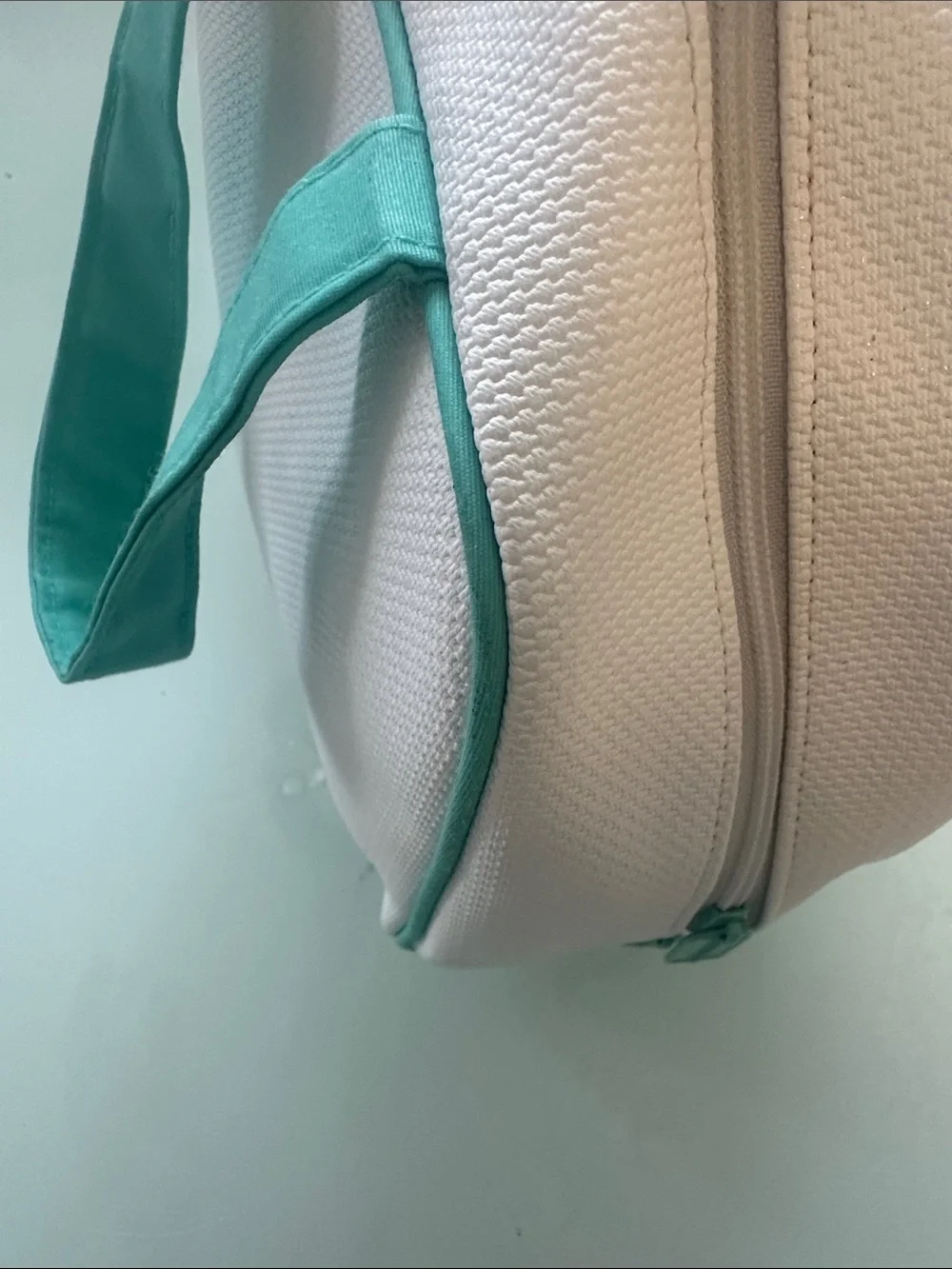 Canvas Tote Bag with Mint Green Handles